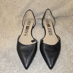 Sam & Libby Black Pointed Toe Flats Size 10